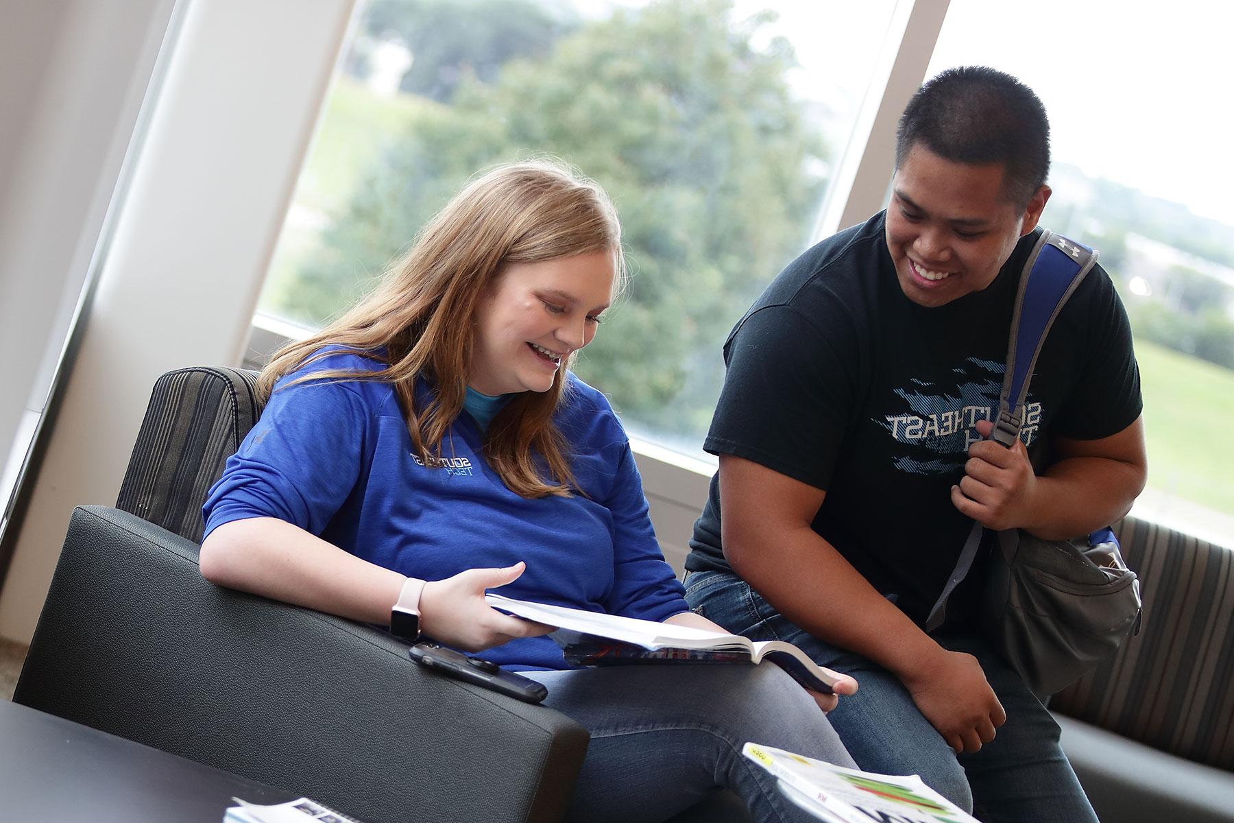 Two students studying - image from catalog